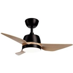Sulion Ventilador de techo con luz led marrón y negro