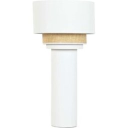 NIYLO Lámpara de pie de cerámica blanco de 42x42x85 cm