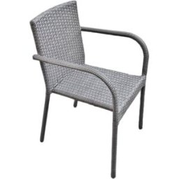 Petits meubles Silla de jardín polyrotin, acero gris