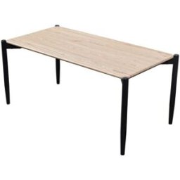 Home Heavenly Mesa de centro con estructura metálica negra y tapa en mdf beige