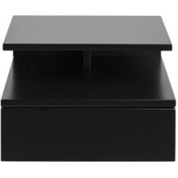 Drawer Mesa de noche de pared con 1 cajón de madera - negro