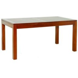MACABANE Mesa de comedor extensible de madera de mindi marrón de 200 cm