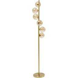Kare Design Lámpara de pie en acero dorado y cristal H160