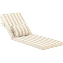 Defora Home Pack 2 cojines a rayas con pillow para tumbona jardin color beige
