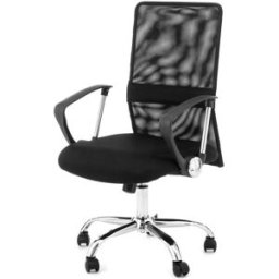 ORESTELUCHETTA Silla de oficina en microfibra negra cm. Al.100/110 x l.63 x p.63