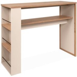 Calicosy Mesa de bar 4 nichos efecto roble y cachemira l110 cm