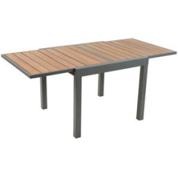 Concept Usine Mesa de jardín extensible de 180 cm de aluminio y madera de eucalipto