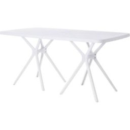 Fuori Mesa rectangular de jardín 158x84 cm de resina reforzada blanca