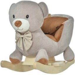 Homcom Caballo balancín de bebé 60 x 33 x 50cm gris