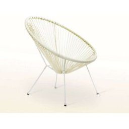 LDK GARDEN Pack de 2 sillones de jardín acapulco blanco roto