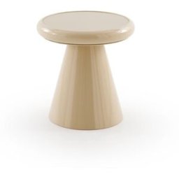 GEESE HOME Mesa auxiliar de metal color beig con cristal
