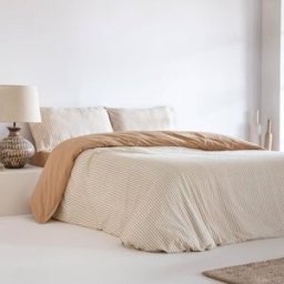 Cotton Artean Funda nórdica algodon 180 hilos mostaza 260x240 cama 180