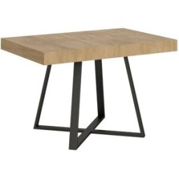 Ityhome Mesa extensible 80x120/204 cm efecto madera, roble natural