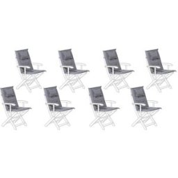 Beliani Conjunto de 8 cojines de respaldo asiento 40 x 54 cm gris