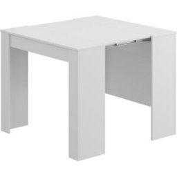 Usinestreet Mesa comedor consola extensible blanco brillo, 50-235cm x 90cm x 78cm