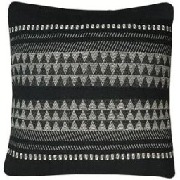 Malagoon Cojín de algodón nativo con rayas negras 60x60