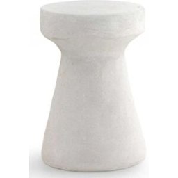 GEESE HOME Mesa auxiliar color cemento blanco de poliresina