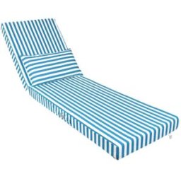 Deco Arts Cojín para tumbona premium con cojín - rayas turquesa