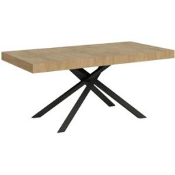 Ityhome Mesa extensible 90x200/304cm efecto madera, roble natural
