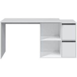 duehome Mesa de escritorio multiposición spacio melamina, blanco artik