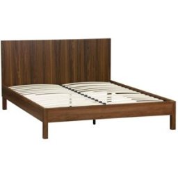 sweeek Cama con somier a láminas y cabecero 160x200cm, decoración madera,