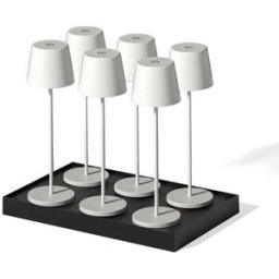 LUMISKY Juego de 6 lámparas de mesa con base blanco h38cm