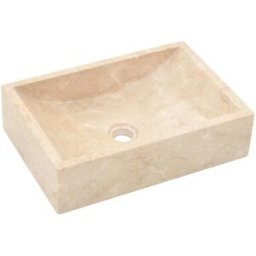 Maison Chic Lavabo de mármol blanco crema con brillo 45x30x12 cm