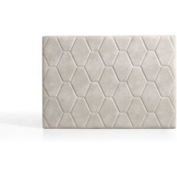 Matris Cabecero ágata para cama de 150 de tela blanco roto 154x115x8