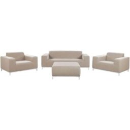 Beliani Conjunto de jardín con mesa 5 plazas beige
