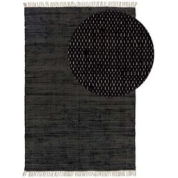 Benuta Alfombra de material reciclado negro 200x300