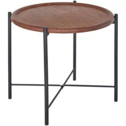 WellHome Mesa auxiliar en acero negro ø20,5cm