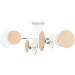 Wonderlamp Plafón de techo estilo nórdico con 8 piezas blancas y madera