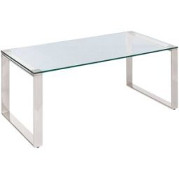 Beliani Mesa de centro vidrio templado plateado