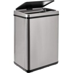 WellHome Cubos de basura de acero inoxidable gris 40l
