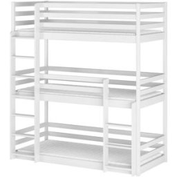 MueMue Litera triple infantil madera blanca 210x208x97cm