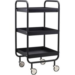house doctor Carro de acero negro con ruedas