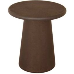 Decowood Mesa auxiliar redonda de microcemento en tono marrón 45x50cm