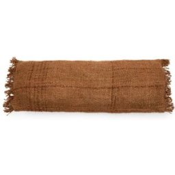Bazar Bizar Funda de cojín de algodón en marrón 35x100x10 cm