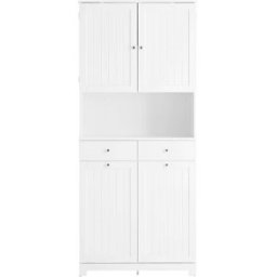 SoBuy Cesto para ropa sucia con 2 cajones blanco 78x38x180.5cm moderno