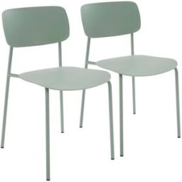 Oviala Conjunto de 2 sillas y plástico gris verde