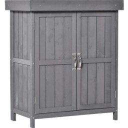 ComfortXL Caseta de herramientas abeto 2 puertas gris oscuro