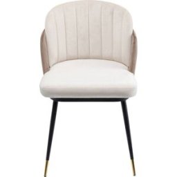 Kare Design Silla de terciopelo de acero beige, topo y negro