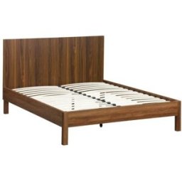 sweeek Cama con somier a láminas y cabecero 140x190cm, decoración madera,