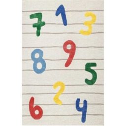 Smart Kids Alfombra infantil tuftada de lana, relieve, multicolor beige 110x170