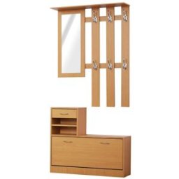 Homcom Conjunto muebles de entrada 90x10x91 cm madera