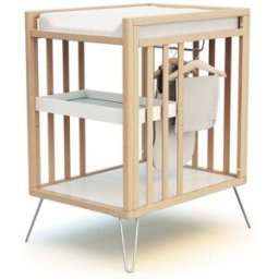 Jurababy Cambiador con 2 estantes madera haya y en acero