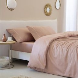 Cotton Artean Funda nórdica satén algodon 300 hilos salmon 220x220 cama 135