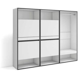 Skraut home Zapatero efecto madera blanco 180x35x145cm