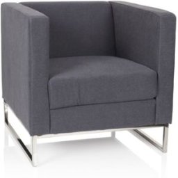 hjh OFFICE Sillón tapizada tela gris oscuro