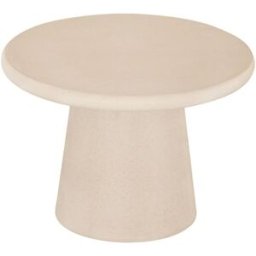 Decowood Mesa de centro redonda de microcemento en tono beige 60x43cm